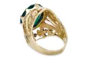 Or jaune 8 carats Emerald Anneau Artisanat vintage vrc031x-em Art Deco Style Art Déco soviétique